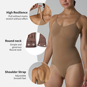 Mono corto transpirable para mujer con control de abdomen, cuello halter, entrepierna abierta, de Spandex/Nylon para ropa deportiva - Product Image 2