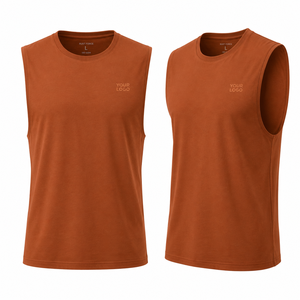 Débardeur de compression en tissu mesh respirant, design épaules tombantes, étiquette tissée personnalisée, fabricant OEM, sur mesure pour vêtements de plage - Product Image 3