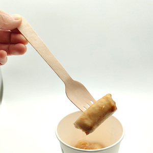 ส้อมไม้ใช้แล้วทิ้ง เป็นมิตรกับสิ่งแวดล้อม ย่อยสลายได้ทางชีวภาพ - ส้อมไม้ธรรมชาติสำหรับงานเลี้ยง จัดเลี้ยงนอกสถานที่ และอาหารแบบซื้อกลับบ้าน - Product Image 6