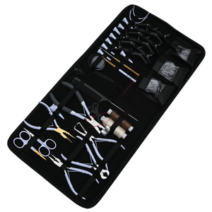 Big Hair Extension tools Kit with Tape In Plier Bead Hair Extension Pliers 4 Beads Boxes Parting Finger Jumbo Sectioning Clips - Product Image 1