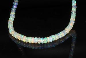 สร้อยคอโอปอลเอธิโอเปียทรงรอนเดลล์เรียบ ขนาด 5.5 มม. ยาว 16 นิ้ว เงินแท้ 925 สร้อยคอลูกปัดเอธิโอเปีย - Product Image 4