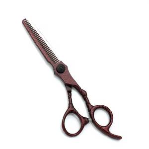 Tijeras Profesionales para Adelgazar el Cabello, de Acero Inoxidable, Punta Redonda, 30 Dientes, para Diestros, Mango Largo, Tijeras de Barbero - Product Image 4