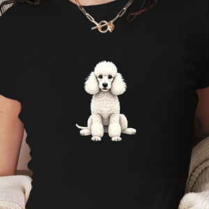 FUR Blanc caniche illustration t-shirt court mode femme - Product Image 1