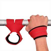 Sangles de levage élastiques rouges avec coussinet antidérapant pour la musculation en salle de sport, fermeture élastique unisexe, tissu respirant et très extensible