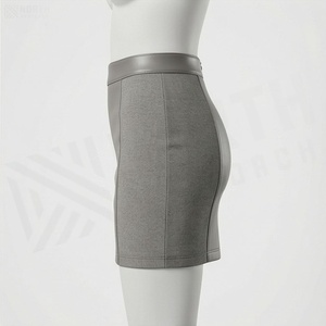 Jupe crayon mini en similicuir taille haute pour femme, couleur unie, style sexy, à porter toute l'année - Product Image 3