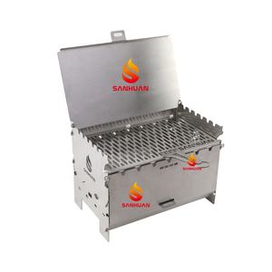 Sanhuan Backpacking Camp <span class=keywords><strong>Réchaud</strong></span> à charbon de bois Barbecue portable Pliable <span class=keywords><strong>Camping</strong></span> <span class=keywords><strong>Gaz</strong></span> Charbon de bois Barbecue avec couvercle <span class=keywords><strong>Plancha</strong></span> - Product Image 5