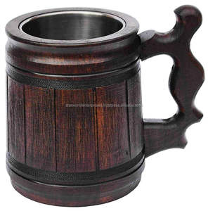Taza rústica de madera de Acacia antigua, vasos de madera Natural ecológicos para fiestas o senderismo, copa de vino de cerveza de madera de Acacia hecha a mano - Product Image 3