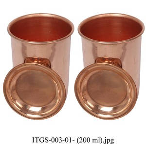 แก้วน้ำทองแดง 400 มล. ลายตอกแบบทันสมัย สำหรับใช้ในบ้าน ITGS-012-01 - Product Image 3