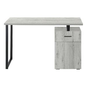 Scrivania per Computer Contemporanea da 48 Pollici per Ufficio Domestico con Cassetti Portaoggetti, Laminato Grigio e Metallo Nero - Product Image 5