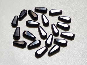 Obsidiana Negra Natural en Forma de Ataúd, Cabujón Facetado, Piedra Suelta con Reverso Plano, Gema para Fabricación de Joyas, Colgantes y Suministros de Artesanía - Product Image 5