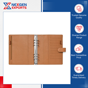 Última llegada de stock: Cuaderno planificador de anillas de hojas sueltas de calidad excepcional, con sobres para efectivo, tapa dura, el mejor de la India. - Product Image 3