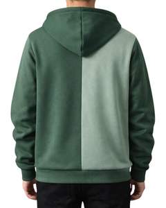 Sudadera con capucha personalizada para hombre en verde oliva y verde oscuro con cremallera, de algodón suave y forro polar, estilo casual urbano para invierno, fabricante personalizado. - Product Image 2