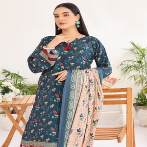 Trajes de mujer de tres piezas con bordado elegante pakistaní indio hermosa colección de tela de vestido VARSHA para niñas - Product Image 4