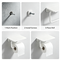 Porte-rouleau de papier toilette mural en alliage d'aluminium courbé sur mesure avec étagère, support de papier hygiénique pour salle de bain, OEM ODM, quincaillerie domestique