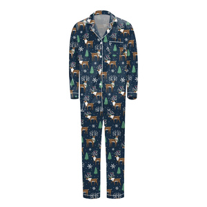 Ventes Flash : Pyjama Homme Grande Taille Imprimé à Manches Longues, Écologique, Séchage Rapide, Respirant, 100% Soie de Mûrier pour Été et Automne - Product Image 5
