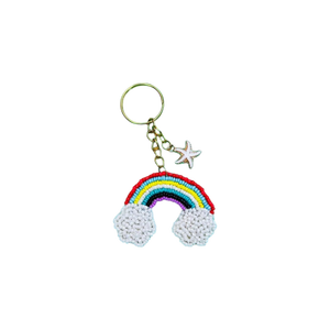 Luxury Handmade Embroidered Beaded <b>Key</b> <b>Ring</b> Charm Custom Eco-Friendly Stainless Steel Fashion <b>Bag</b> Accessory Premium Cute Star - Product Image 2
