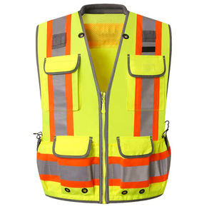 Chaleco de Seguridad Reflectante de Alta Visibilidad para Ingeniería y Construcción, Clase 2, Tela Oxford 300D, Chaleco de Trabajo para Carreteras - Product Image 6