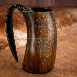 Taza de cuerno de alta calidad, taza de cuerno para beber vikingo para Bar, accesorios de fiesta, taza de cuerno para beber Vikingo, cerveza de la India - Product Image 5