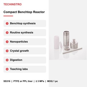 Autoclave Hidrotermal Compacto con Revestimiento de PTFE, Acero Inoxidable 316, 25ml, 50ml, 100ml, para Uso en Laboratorio, con Revestimiento de PPL y Tamaños Grandes - Product Image 3