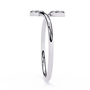 Bague en or blanc pour femme, diamant rond taille brillant, style minimaliste, diamants naturels couleur G - Product Image 3