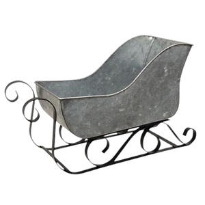 Modern Metal <b>Christmas</b> <b>Sleigh</b> Decor with Curved Iron Frame and Galvanized Finish Factory Wholesale Custom Size - Product Image 4