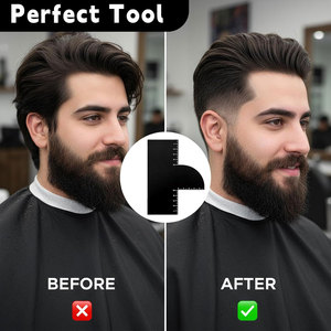 Tarjeta de mejora de corte para barberos con indicadores de medición, herramienta reutilizable para dar forma a la línea del cabello, herramienta para delinear bordes con spray de color para barbería - Product Image 5
