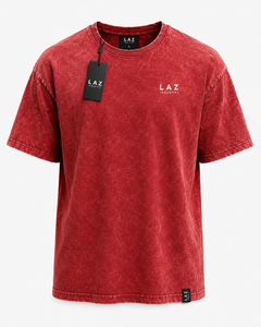 Camiseta Personalizada para Hombre, 100% Algodón, Color Sólido, Estilo Urbano, Oversize, Lavado Ácido, Cuello Redondo, Estampado Personalizado, Largo Extendido - Product Image 1