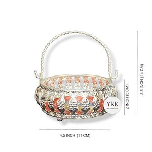 En gros, ensemble de plateaux et pots en corne Pichwai, faits main, au toucher réel, motif animalier indien, pour cadeau de remerciement - Product Image 1