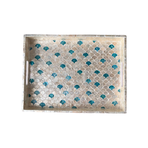 New Arrival Mother Of Pearl Wood Serving <b>Tray</b> Round Shape <b>Tray</b> Premium Quality Tabletop Decorative Platter For <b>Kitchen</b> - Product Image 6