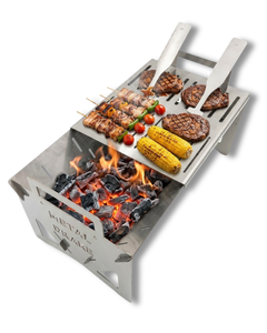 Barbecue portable pliable en acier inoxydable pour camping, pique-nique, cuisson en extérieur – Gril compact et robuste - Product Image 1