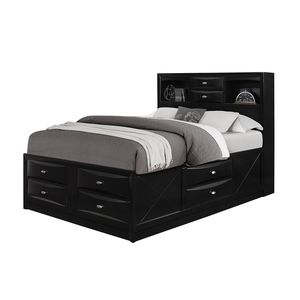 Cama Queen Negra Lucille, Muebles Elegantes Tapizados para Comodidad y Estilo - Product Image 4