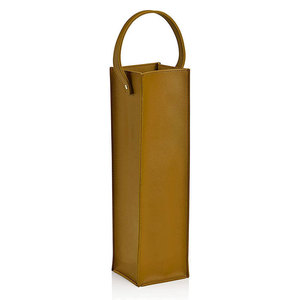 Porte-bouteille de vin en cuir bordeaux, pliable, réutilisable, fait main, résistant à l'eau, cadeau pour pique-nique ou fête - Product Image 2