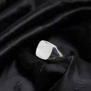 Anillo de nácar, plata de ley 925, piedra natural de concha, hecho a mano, estilo bohemio, joyería llamativa, regalo para mujer - Product Image 2