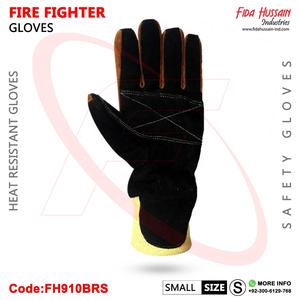 Vente chaude Gants de sécurité en cuir de vache marron 2025 OEM Pompier Protection maximale Paume de renfort extérieure - Product Image 3