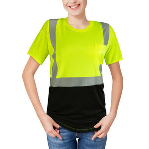 T-shirt de travail réfléchissant pour hommes, haute visibilité, classe 1 ANSI, avec LED clignotante, respirant, logo, confortable, léger, vêtements de sécurité pour les travailleurs - Product Image 3