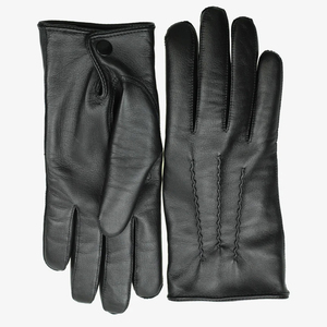 Leather <b>Gloves</b> Wrist Length Plain Style Thermal Unlined for Daily Use Winter Warmth Casual Wear - Product Image 4