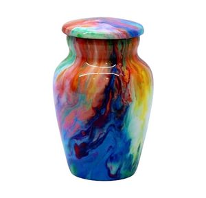 Handmade <b>Ceramic</b> Teardrop Urn Multicolor Swirl Design Pet Casket Memorial Vase Durable Crafted for Pet Memorials - Product Image 6