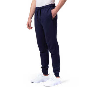 Men's Black Cotton Sweatpants Elastic Waist Drawstring Closure Side Pockets Casual Joggers Autumn Wear - Product Image 5