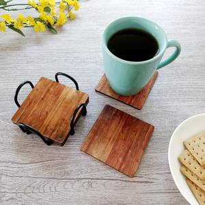 Lot de sous-verres en bois de luxe, modernes, écologiques, réutilisables et durables, pour cuisine, table à manger et bureau – Approvisionnement direct usine - Product Image 4