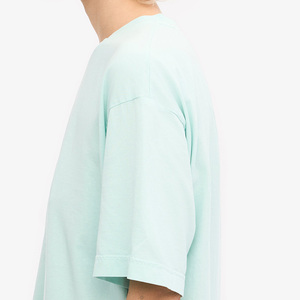 Camiseta de Cuello Redondo para Mujer, Color Verde Menta, Manga Corta, Color Sólido, Estampado con Logotipo, Corte Regular, Informal, para Primavera y Verano, 100% Transpirable - Product Image 5