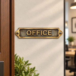 Placa de Número de Puerta de Hotel de Lujo, Grabada en Latón con Letras en Relieve, Diseño Tradicional, Letrero de Puerta de Oficina Personalizado para Pequeñas Empresas - Product Image 2