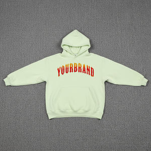 เสื้อฮู้ดดี้ผู้หญิงสีเขียวอ่อน ดีไซน์สวย ผ้าฟลีซ 100% แขนยาว ทรงหลวม ไซส์ใหญ่พิเศษ - Product Image 4