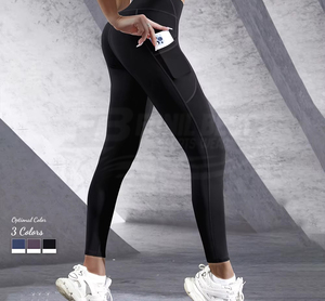 Huihe High Elastic Waist Plaid <b>Plus</b> <b>Size</b> Gym Sports Wear Leggings <b>Yoga</b> Workout <b>Pants</b> with Pocket - Product Image 5