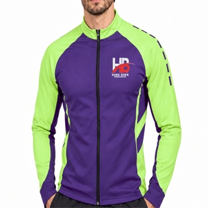 Maillot de cyclisme personnalisé pour homme, manches longues, fermeture éclair intégrale, coupe-vent, respirant, léger, séchage rapide, 100% polyester, personnalisable, haute qualité - Product Image 1