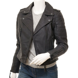 Women <b>Leather</b> <b>Biker</b> <b>Jacket</b> <b>Real</b> Cowhide Motorcycle Outerwear Wholesale OEM Women Genuine <b>Leather</b> Motorcycle <b>Jacket</b> - Product Image 3