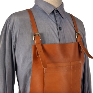 Nouvelle collection Tablier de barbier en cuir marron de haute qualité avec poches pour outils - Product Image 3