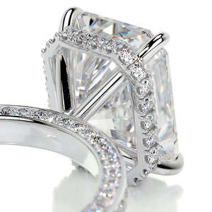 Bague de fiançailles en argent sterling 925 de qualité supérieure avec moissanite taille radiant, sertie de griffes, plaquée rhodium, et alliance de mariage en or massif 18 carats pour mariages - Product Image 3