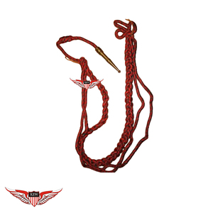 Aiguillettes rouges torsadées avec embout doré métallique - Product Image 1