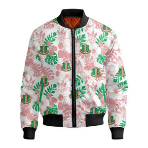 Blouson bomber à carreaux verts Alpha Aka avec lettres grecques et motif de blason, veste décontractée pour homme avec fermeture éclair avant coupe-vent - Product Image 5