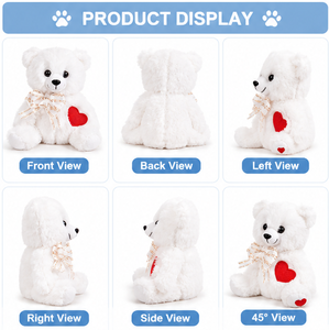 Oso de Peluche Blanco, Juguete de Peluche Suave de Velboa, Animal de Peluche Adorable, Cojín para Abrazar, Regalo Personalizado, OEM, Venta al Por Mayor - Product Image 4